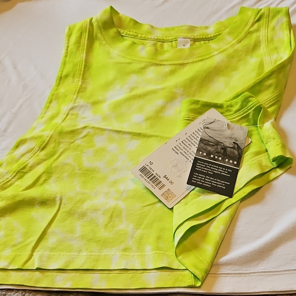 lululemon athletica Neon Lime Tie-Dye Tank